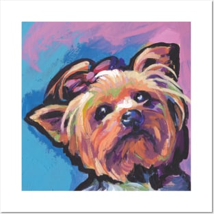 Yorkie Yorkshire Terrier Bright colorful pop dog art Posters and Art